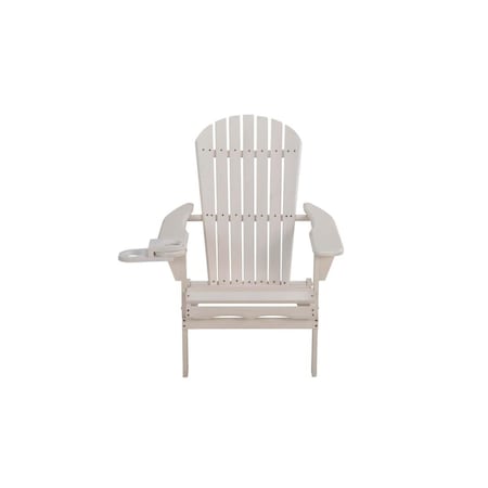 W Unlimited 35 x 32 x 28 in. Foldable Adirondack Chair with Cup Holder, White SW2136WT